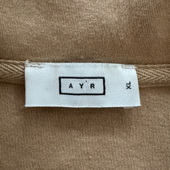 AYR The Courtside Tan Long Sleeve Polo Shirt Biscuit, S - Picture 8 of 8